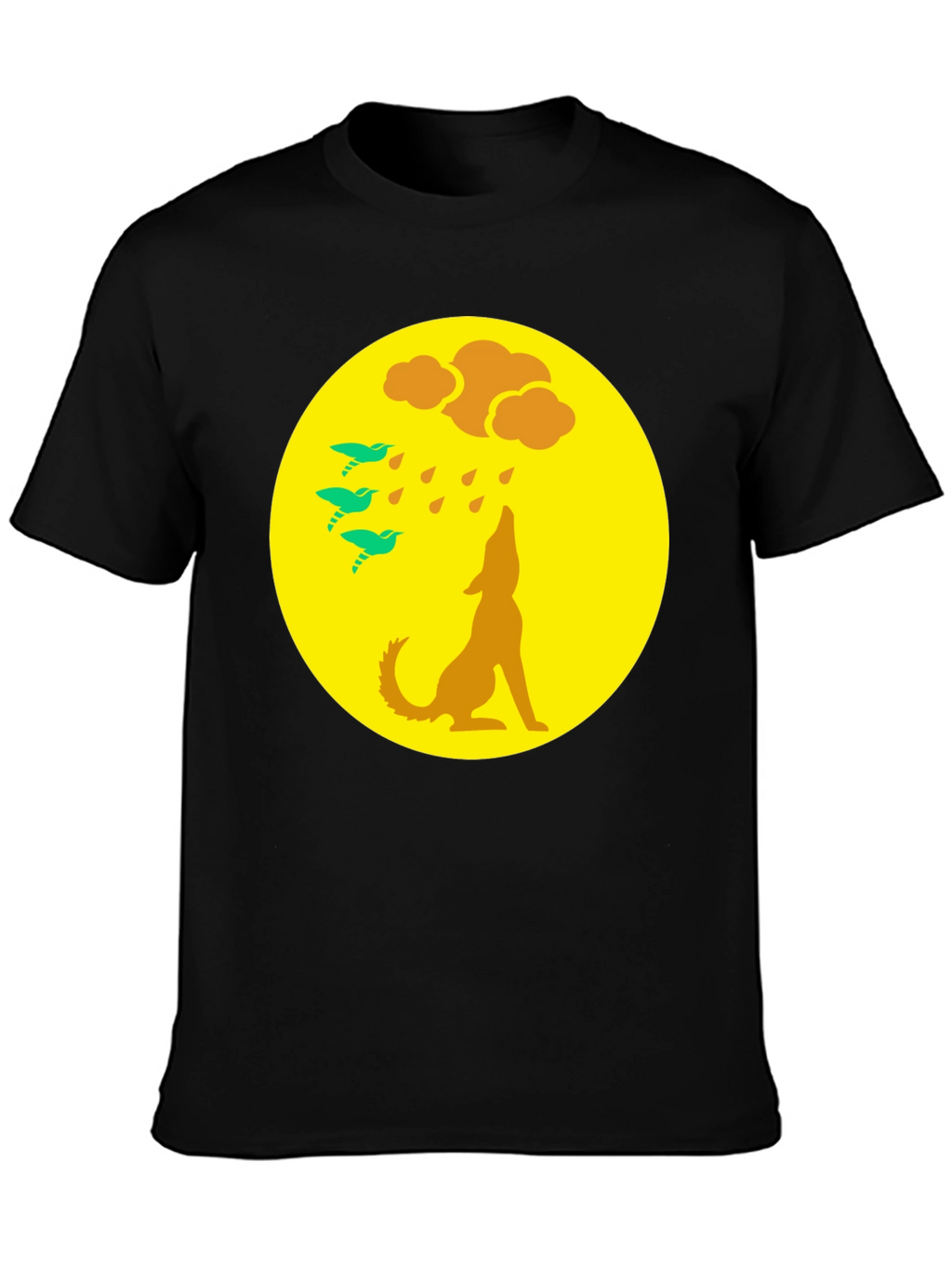 Wolf Howling at Moon Graphic Tee