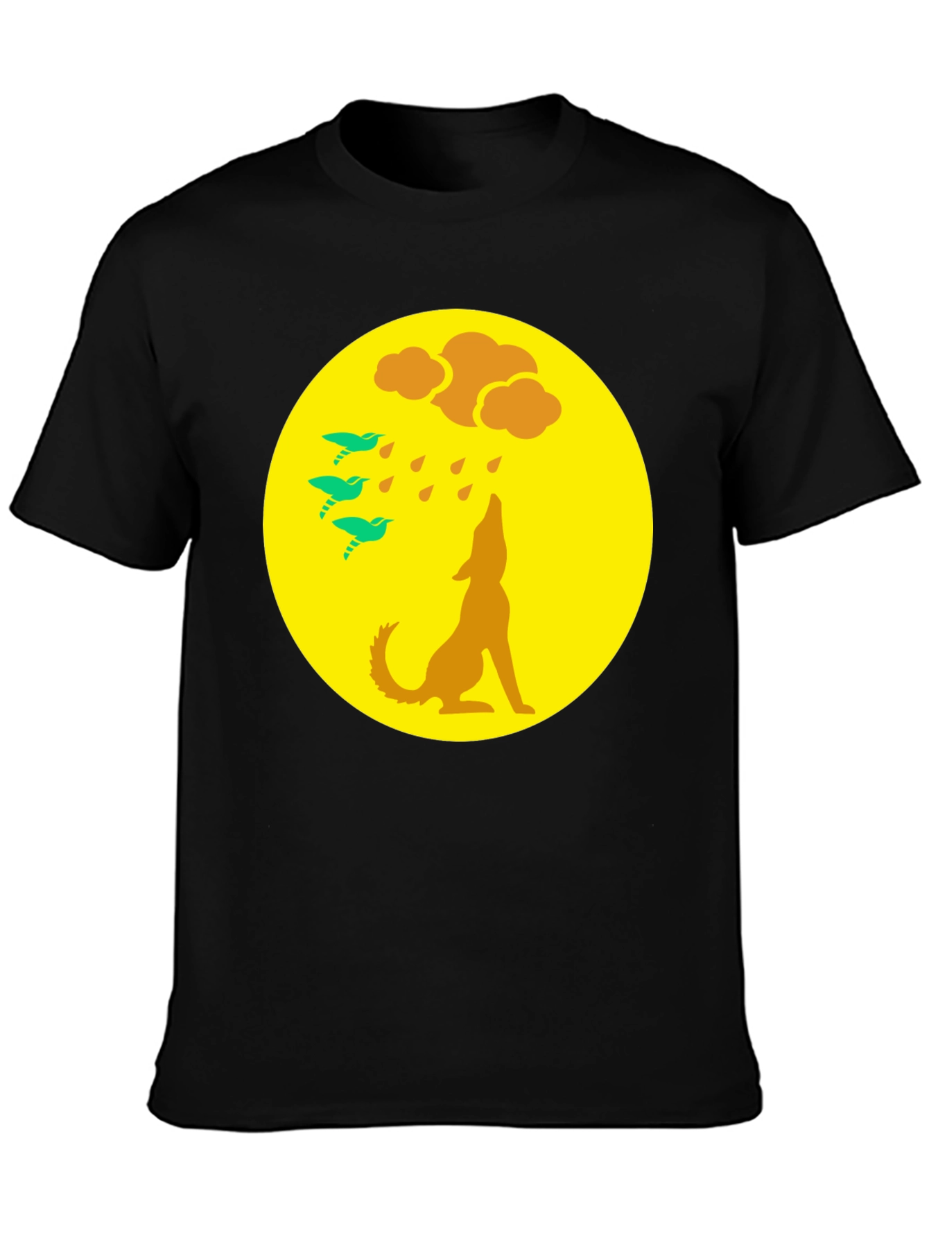 Wolf Howling at Moon Graphic Tee