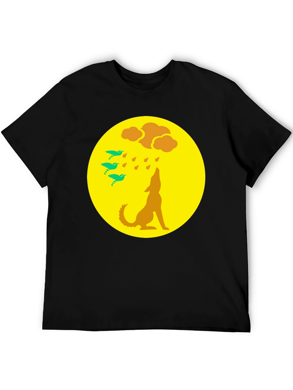 Wolf Howling at Moon Graphic Tee