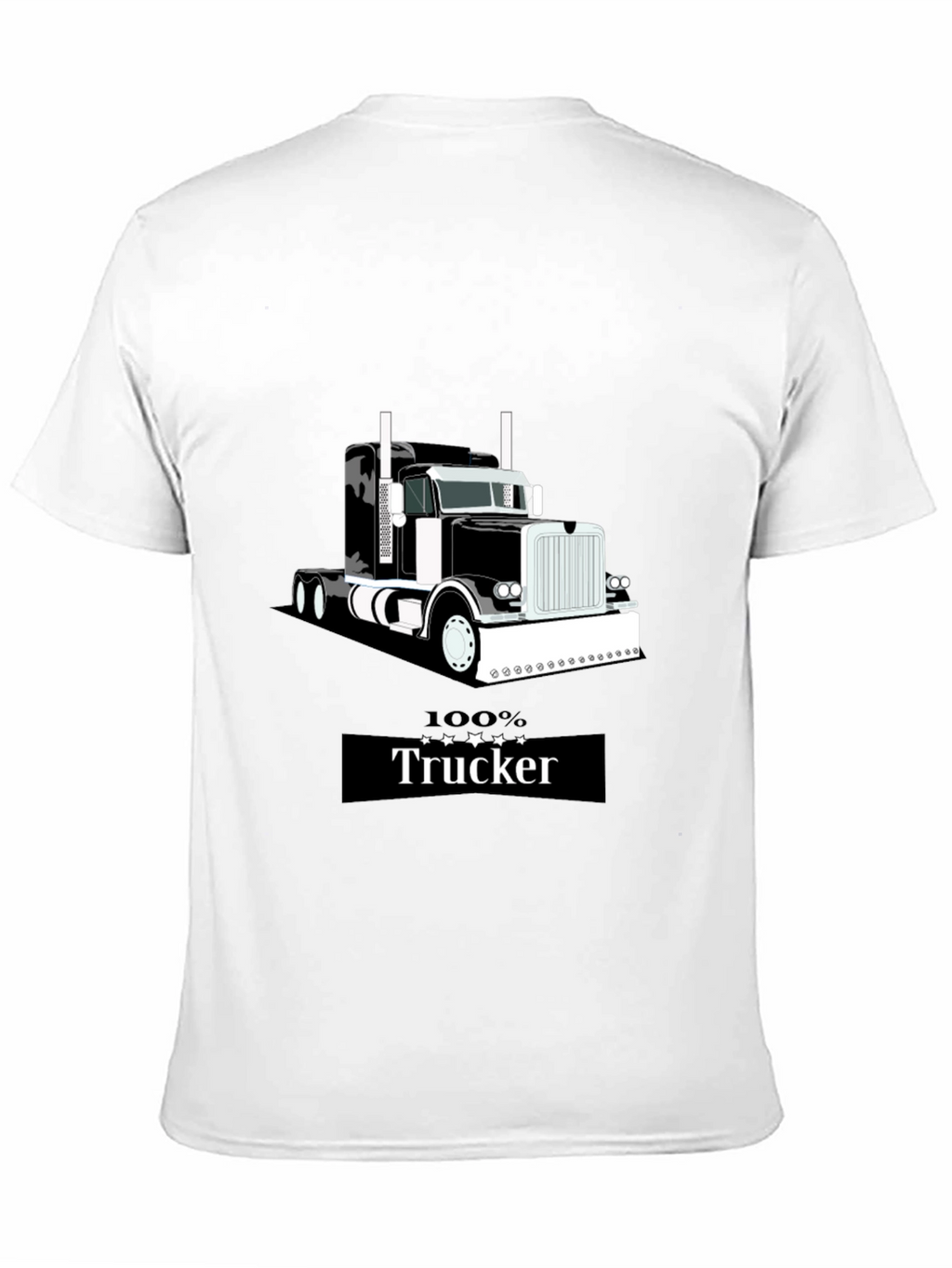 100% Trucker Graphic T-Shirt - Black