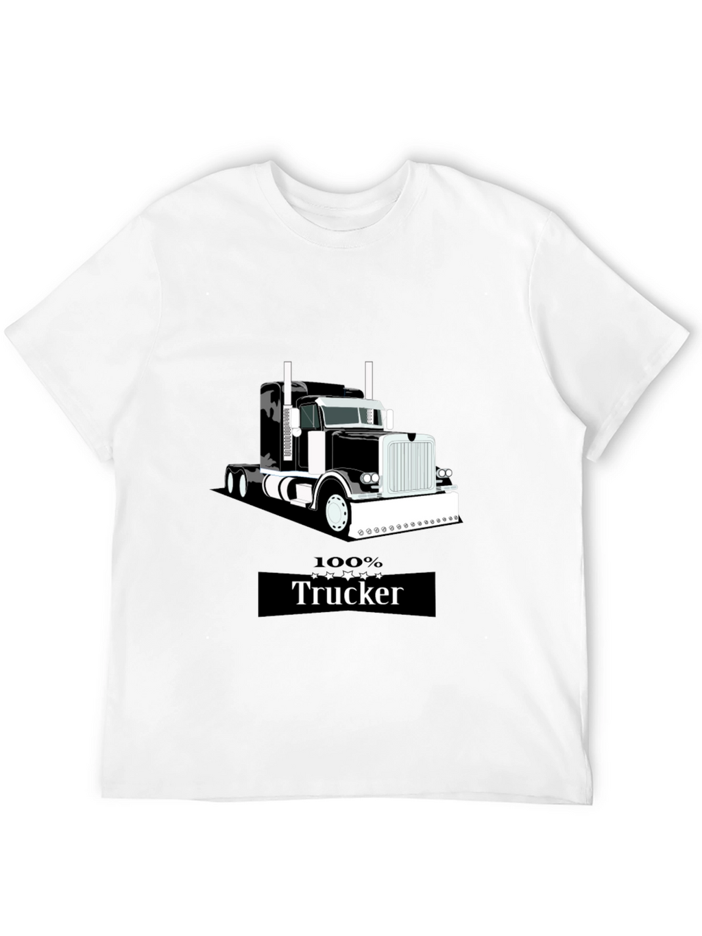 100% Trucker Graphic T-Shirt - Black