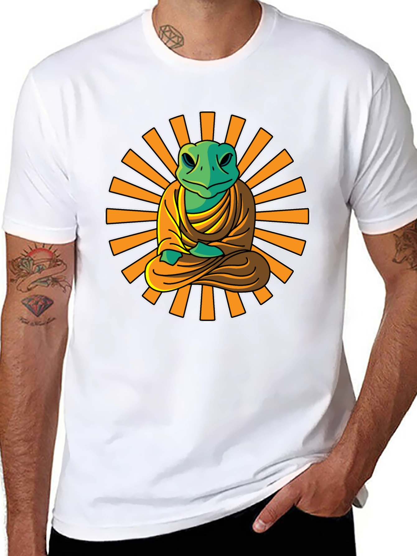 Zen Frog T-Shirt - Meditating Buddha Style