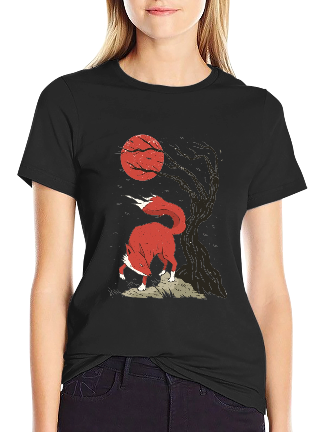 Fox & Moon Graphic Tee - Stylish Mens T-Shirt