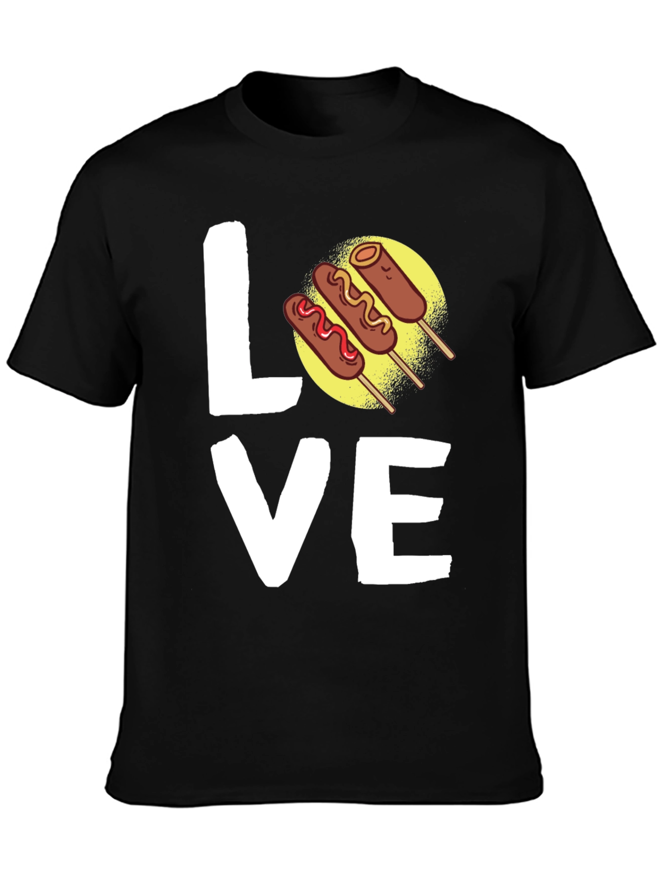 Love Corn Dog Graphic Tee - Black