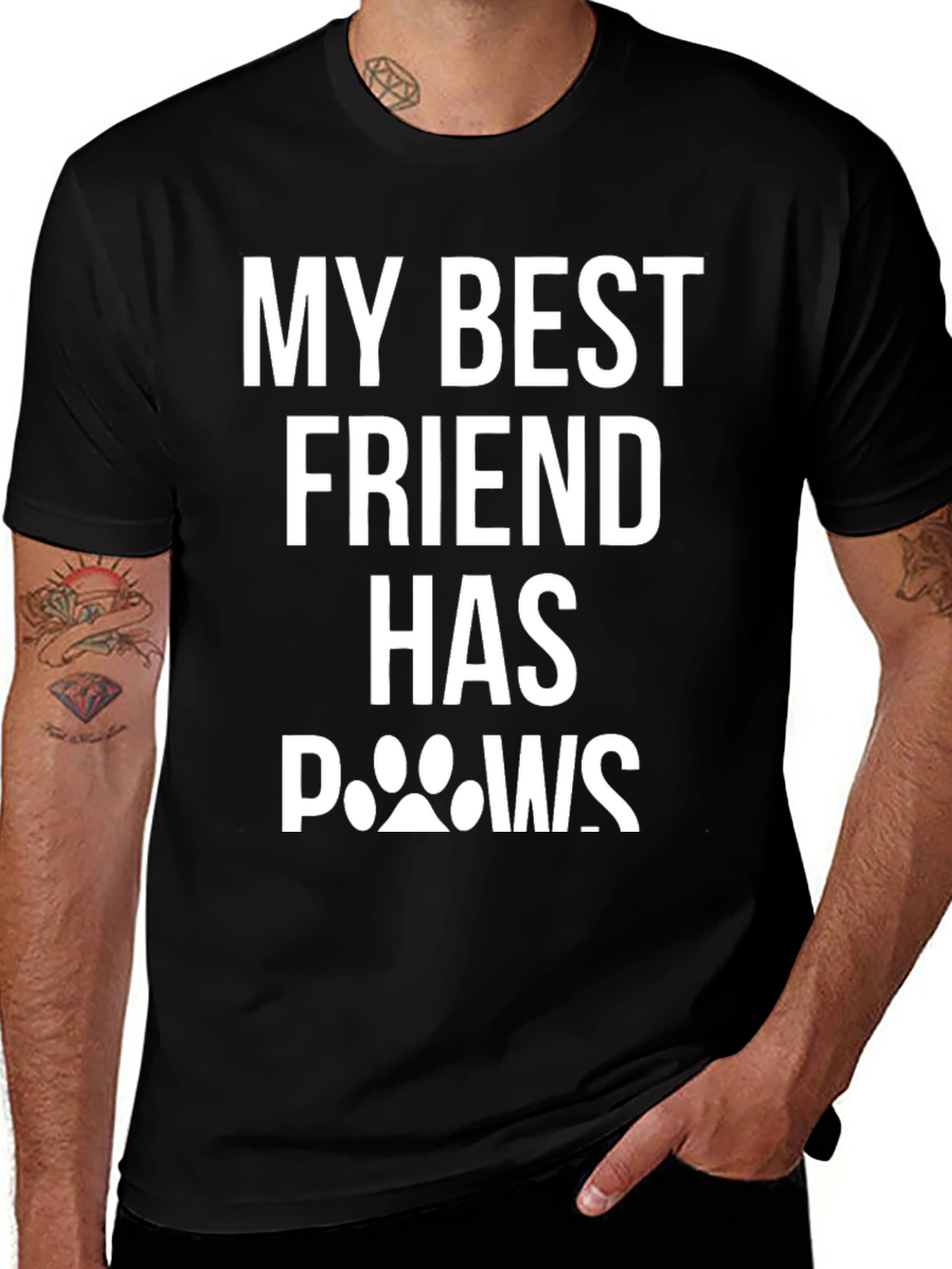 My Best Friend Has Paws T-Shirt - Black