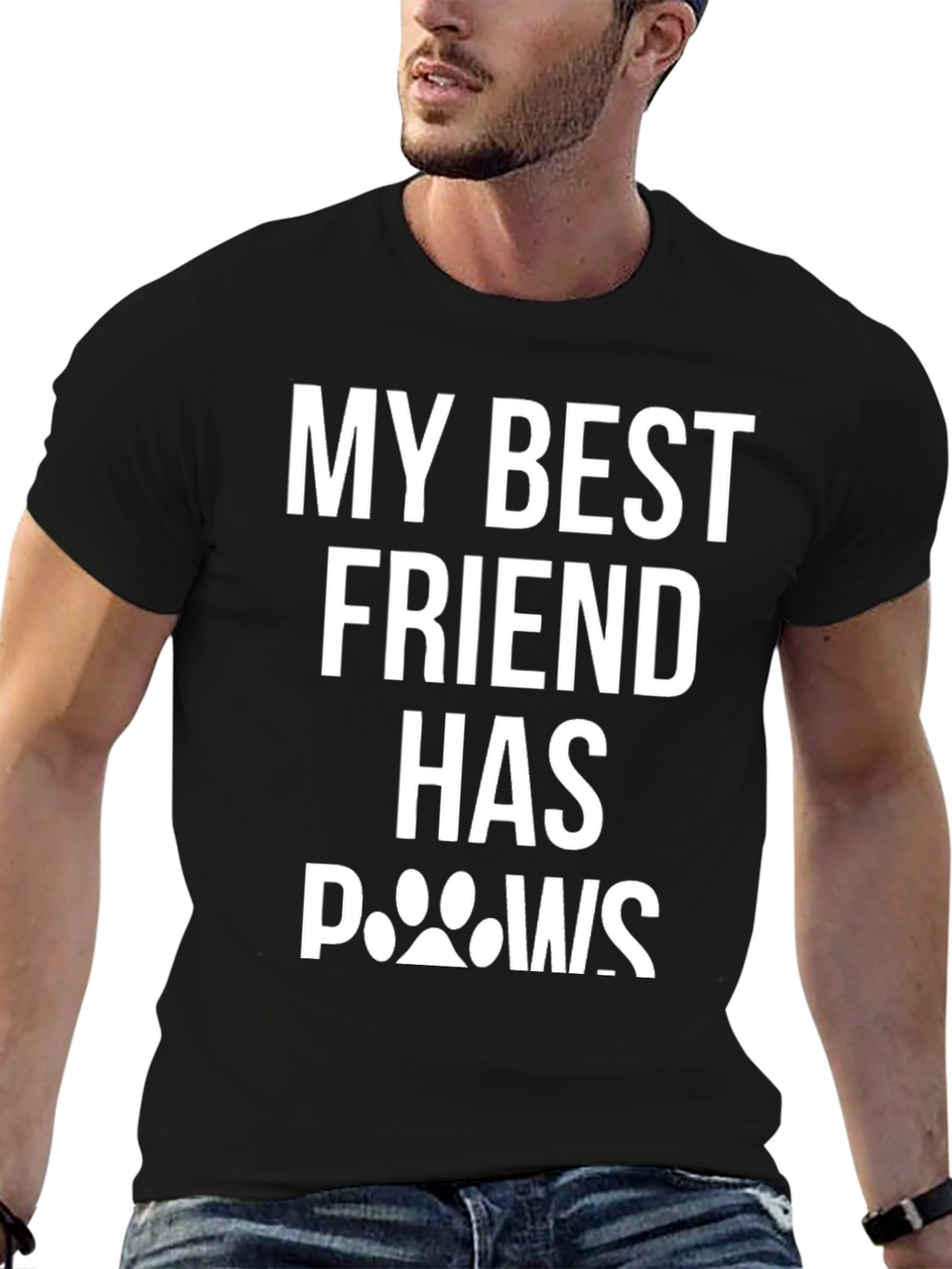 My Best Friend Has Paws T-Shirt - Black