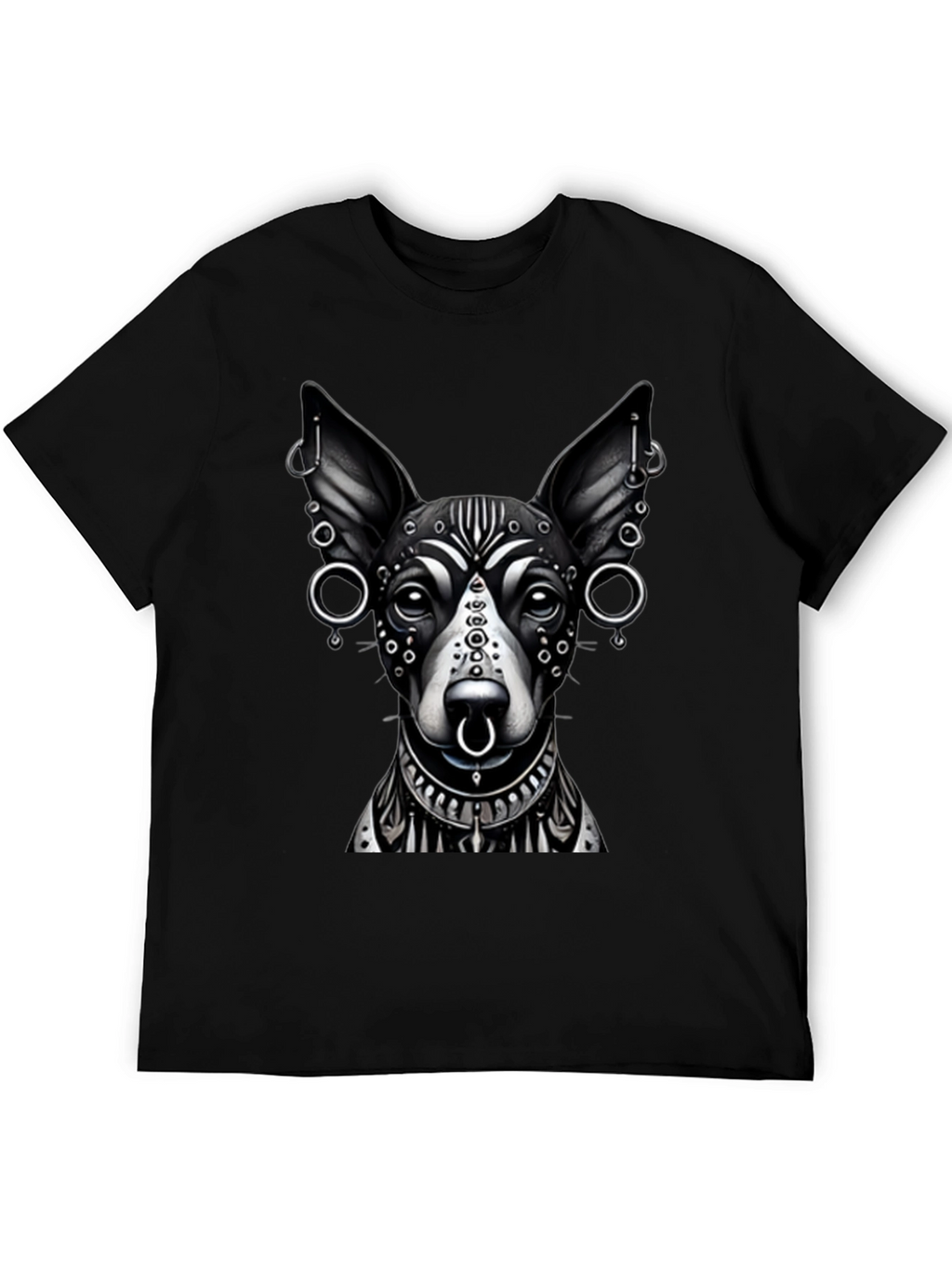 Dog Tattoo Art Black T-Shirt