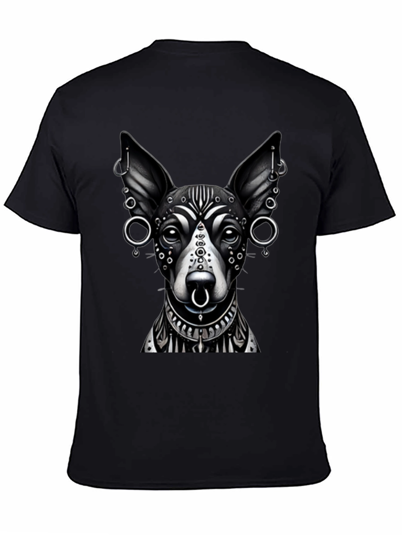 Dog Tattoo Art Black T-Shirt
