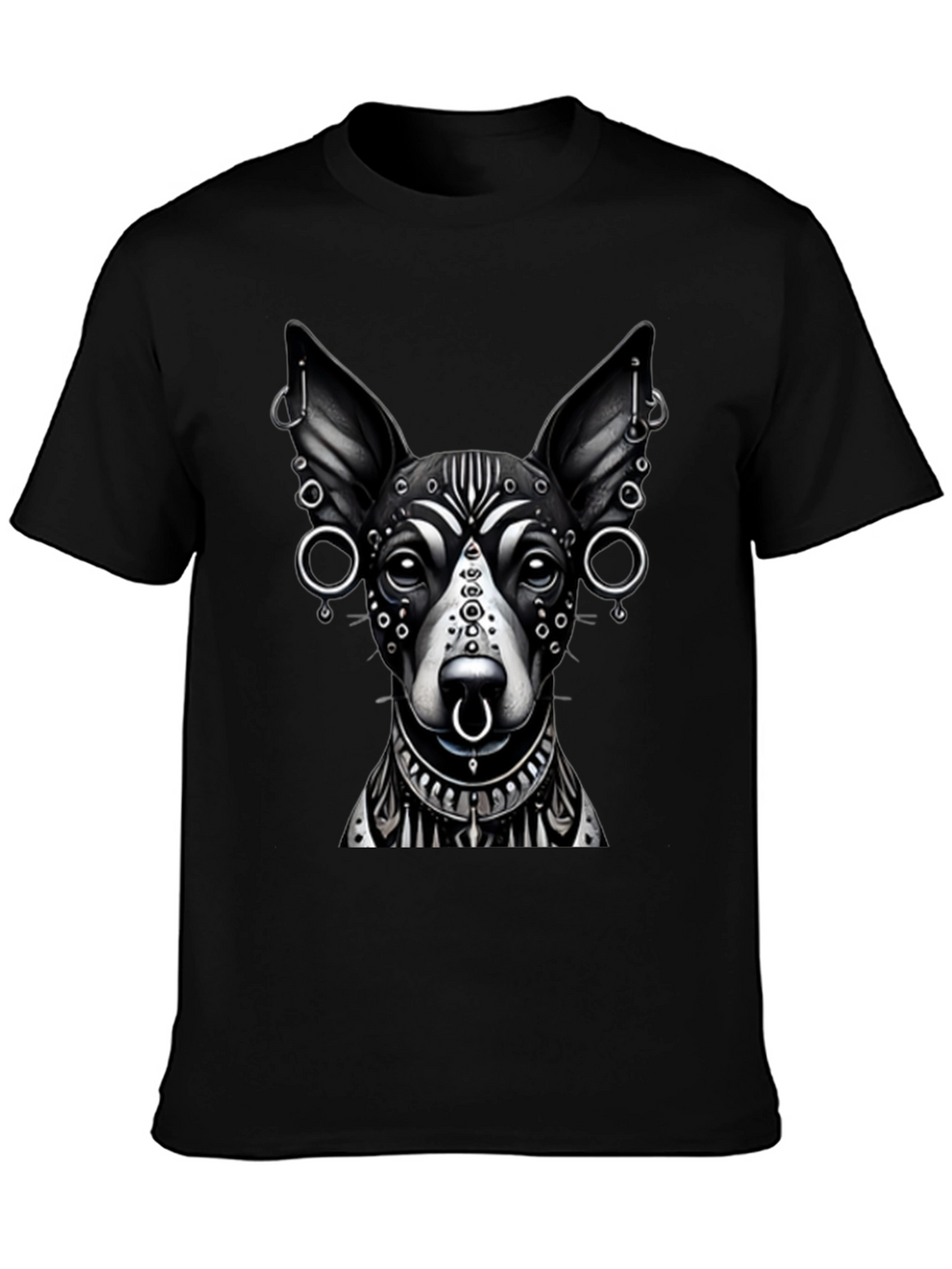 Dog Tattoo Art Black T-Shirt