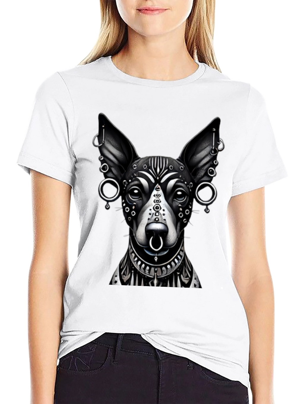Dog Tattoo Art Black T-Shirt