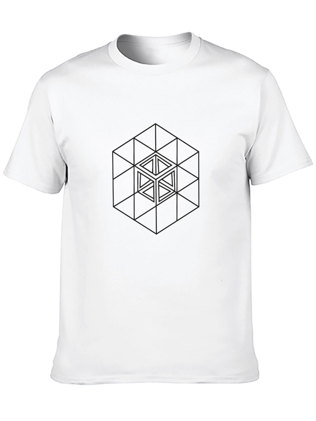 Geometric Cube Graphic Black T-Shirt
