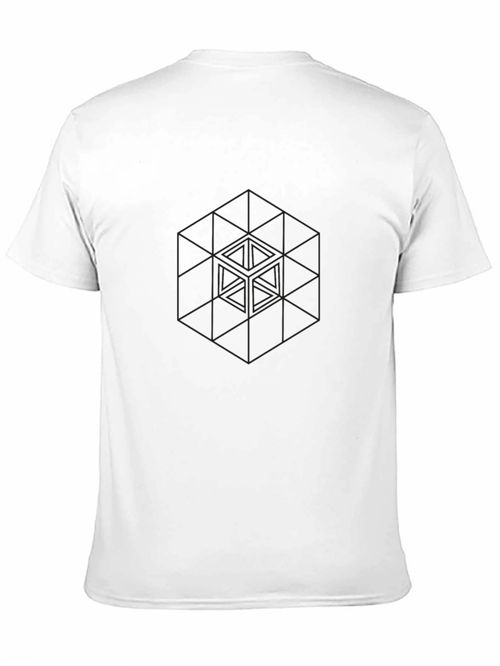 Geometric Cube Graphic Black T-Shirt