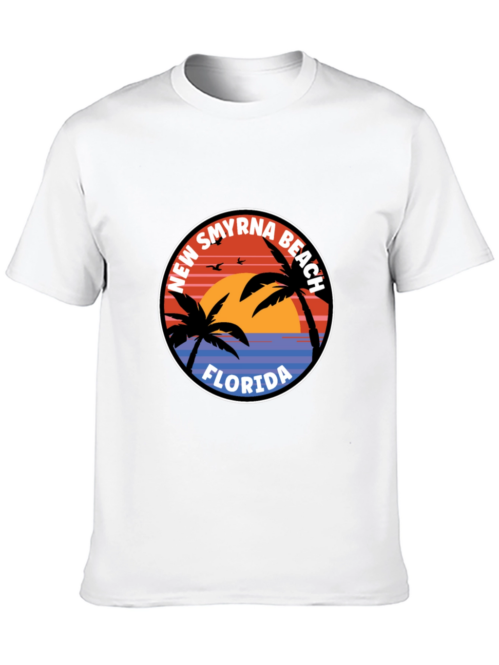 New Smyrna Beach Florida T-Shirt Palm Tree Sunset