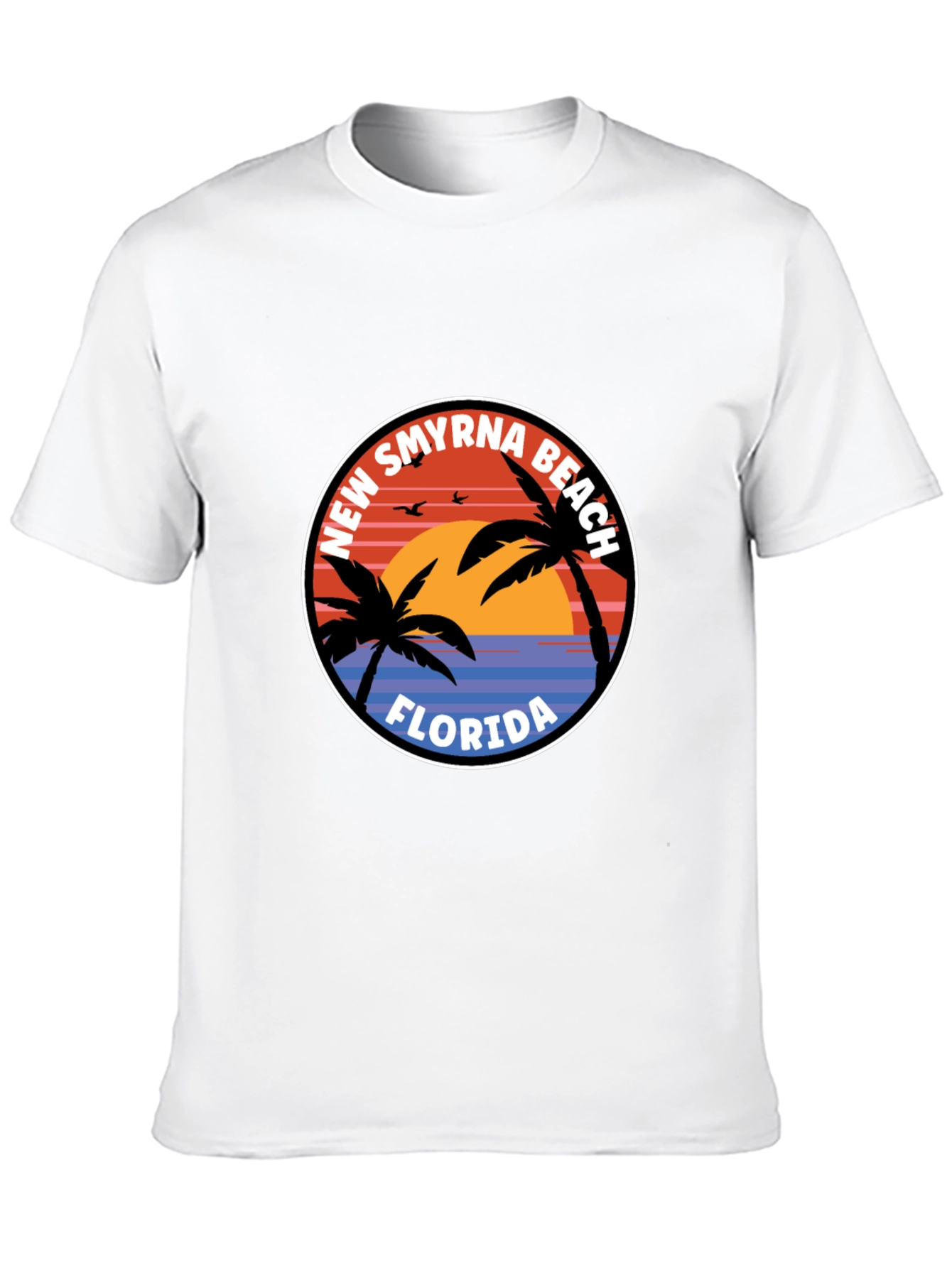 New Smyrna Beach Florida T-Shirt Palm Tree Sunset
