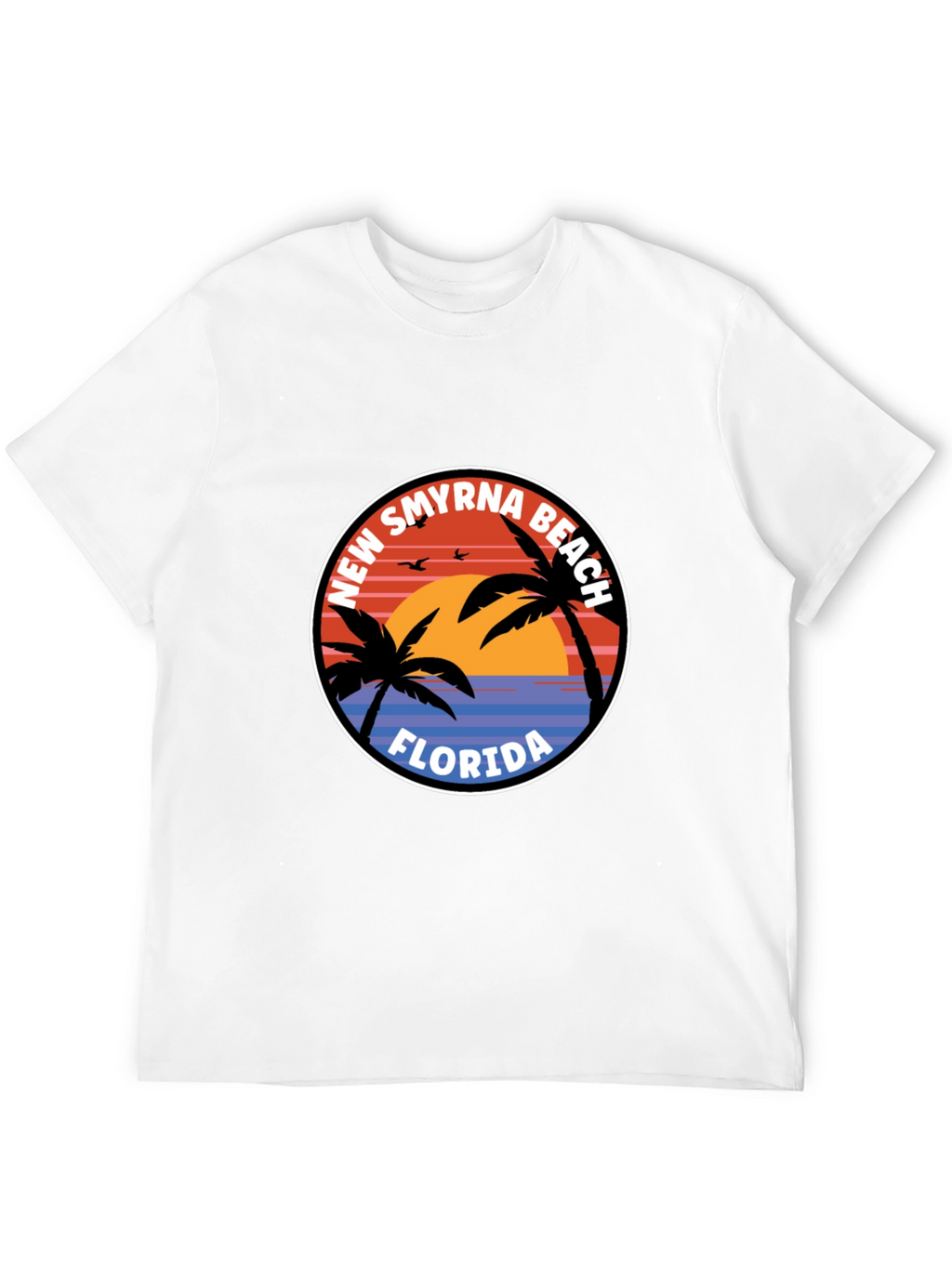 New Smyrna Beach Florida T-Shirt Palm Tree Sunset