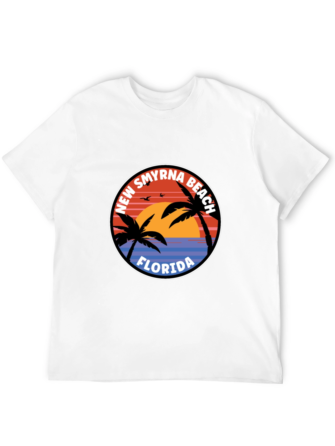 New Smyrna Beach Florida T-Shirt Palm Tree Sunset