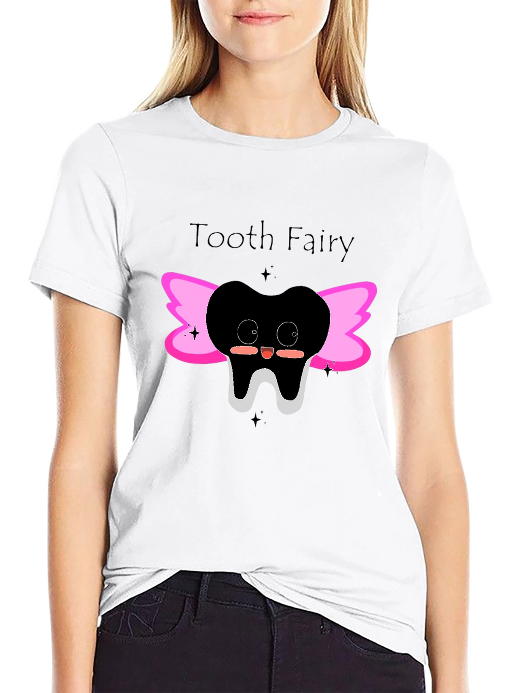Tooth Fairy Graphic Tee - Black Cotton Shirt