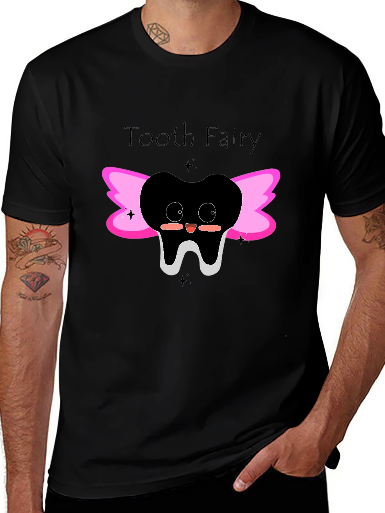 Tooth Fairy Graphic Tee - Black Cotton Shirt