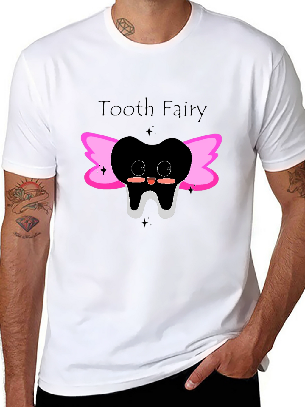 Tooth Fairy Graphic Tee - Black Cotton Shirt
