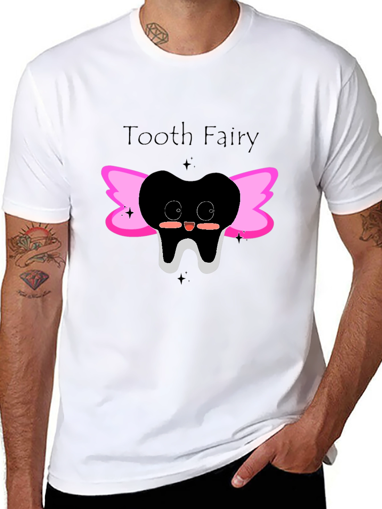 Tooth Fairy Graphic Tee - Black Cotton Shirt