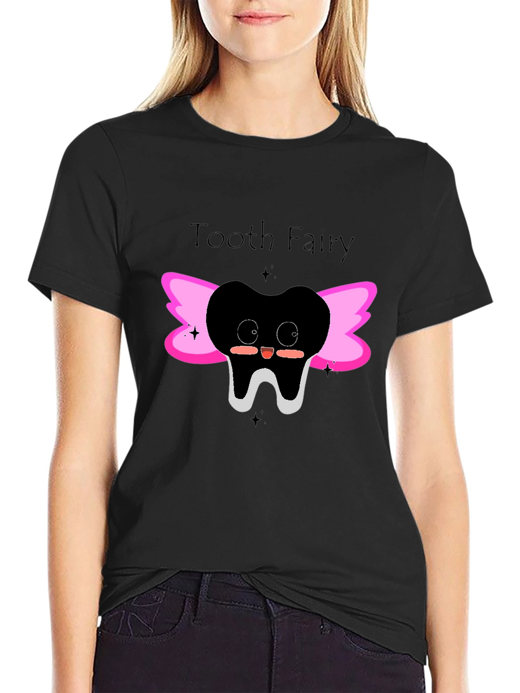 Tooth Fairy Graphic Tee - Black Cotton Shirt