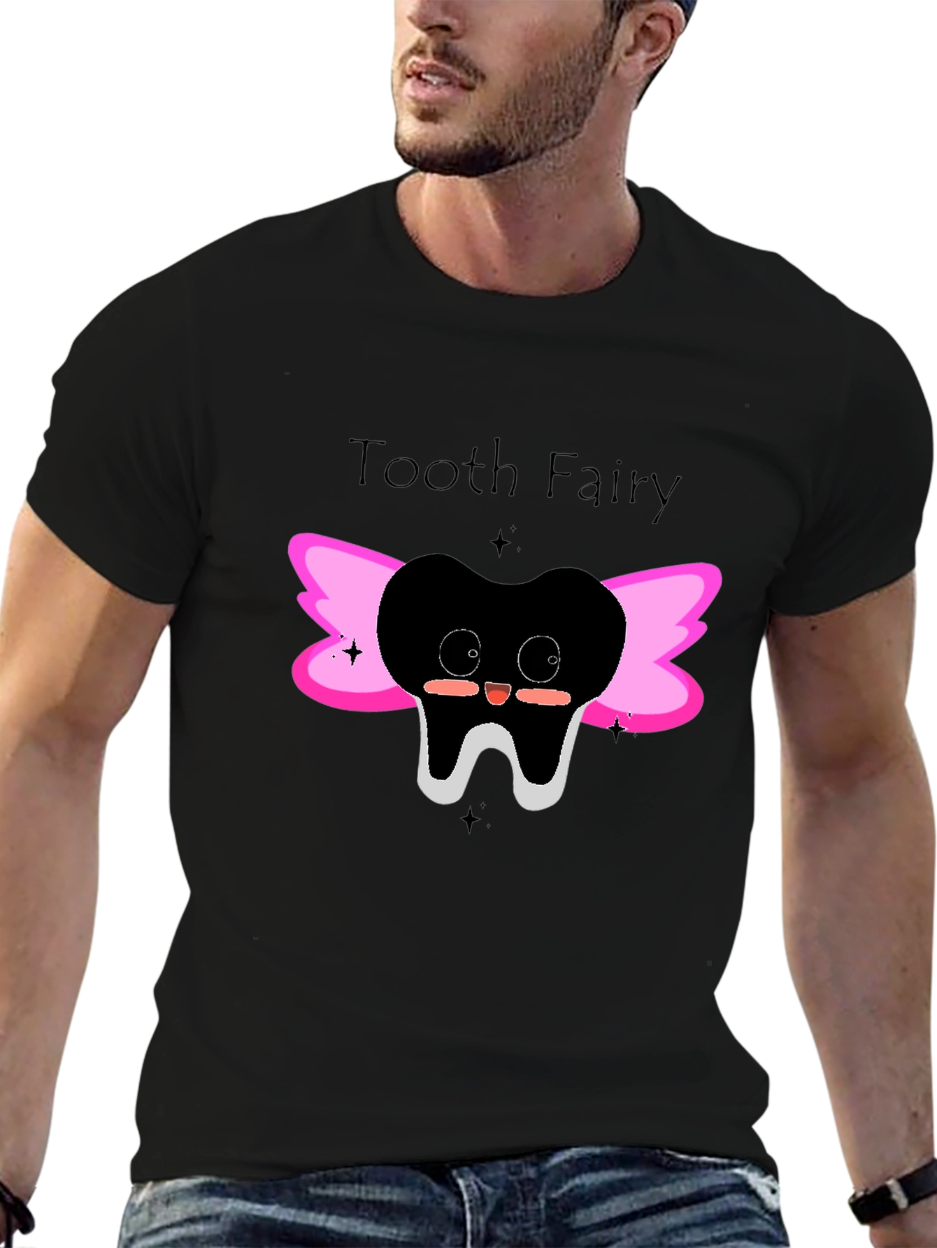 Tooth Fairy Graphic Tee - Black Cotton Shirt