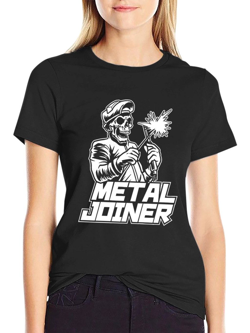 Metal Joiner Skeleton Welder Black T-Shirt