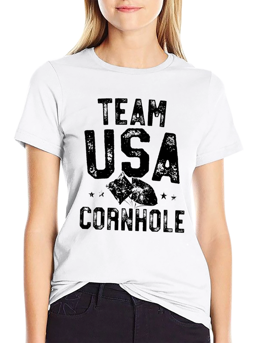 Team USA Cornhole T-Shirt - Black