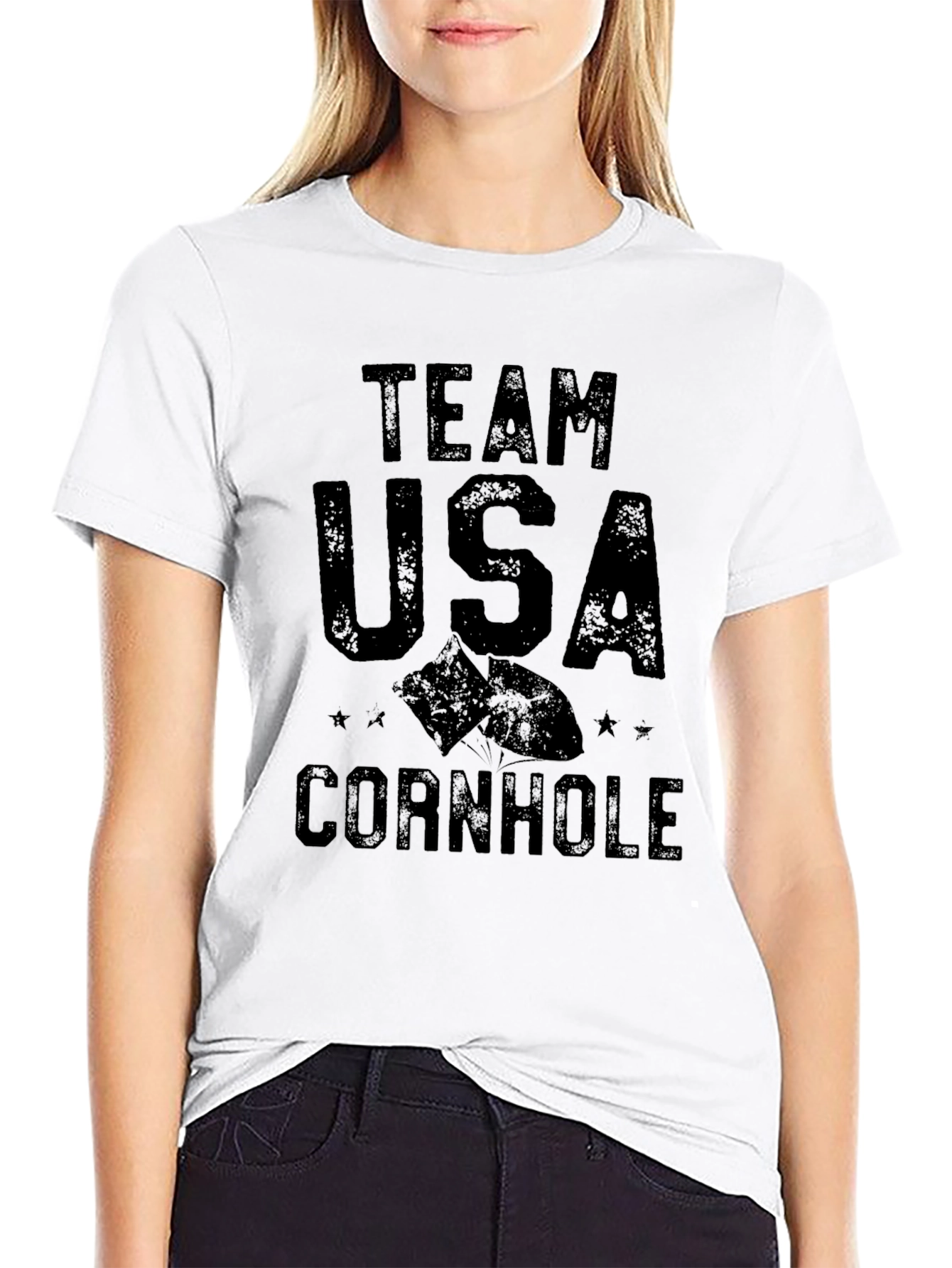 Team USA Cornhole T-Shirt - Black