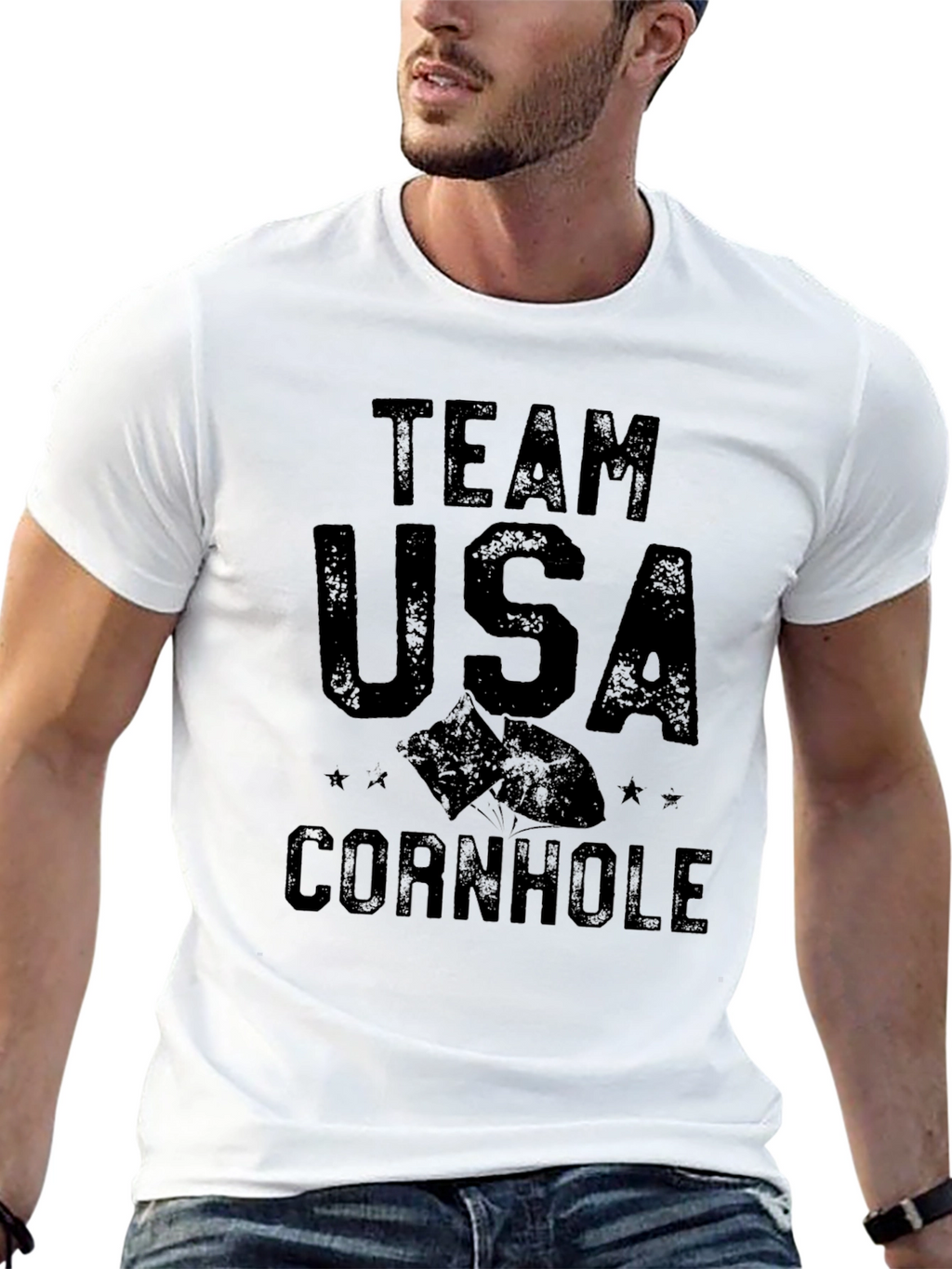 Team USA Cornhole T-Shirt - Black