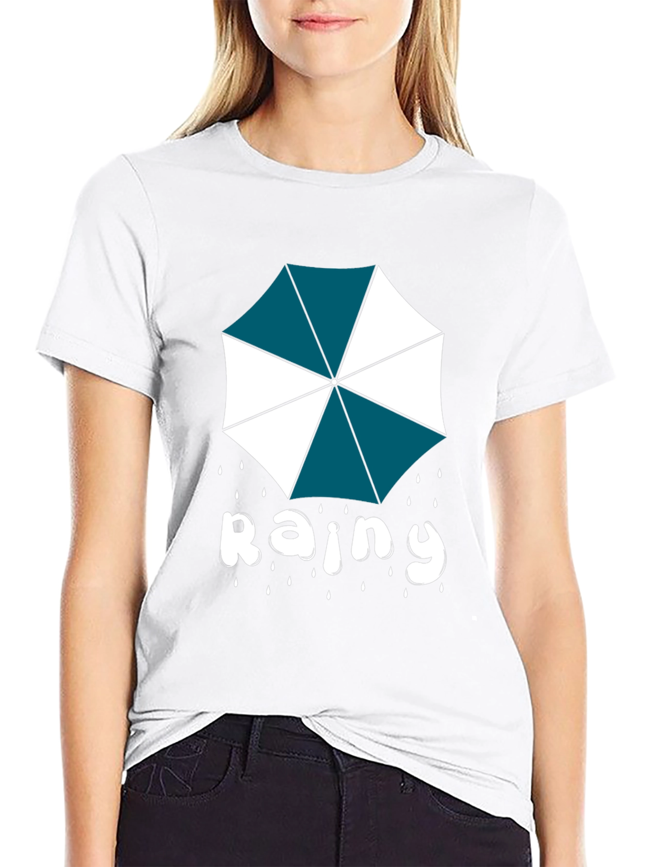 Rainy Day Umbrella Graphic Tee - Stylish Comfort