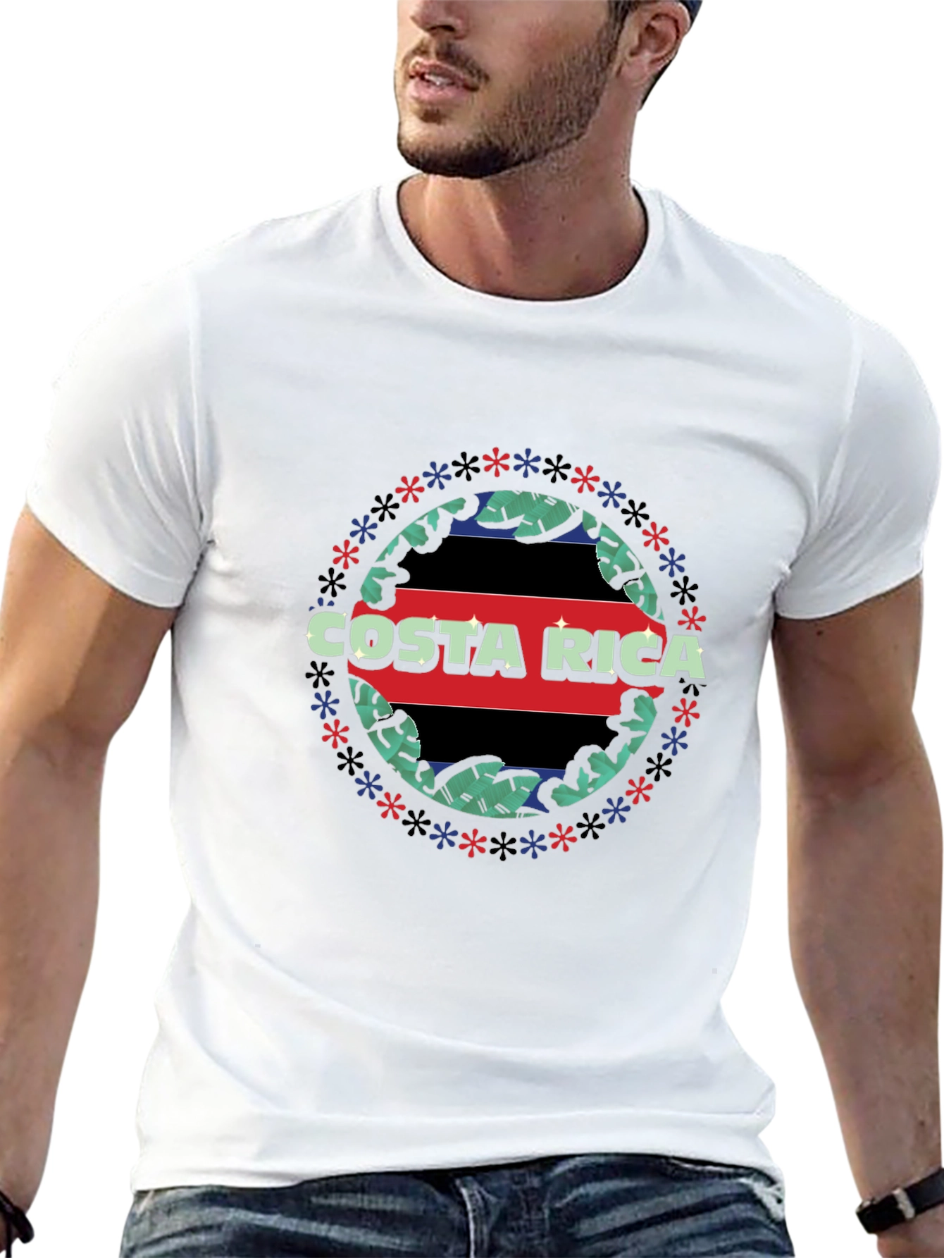 Costa Rica Flag Graphic T-Shirt