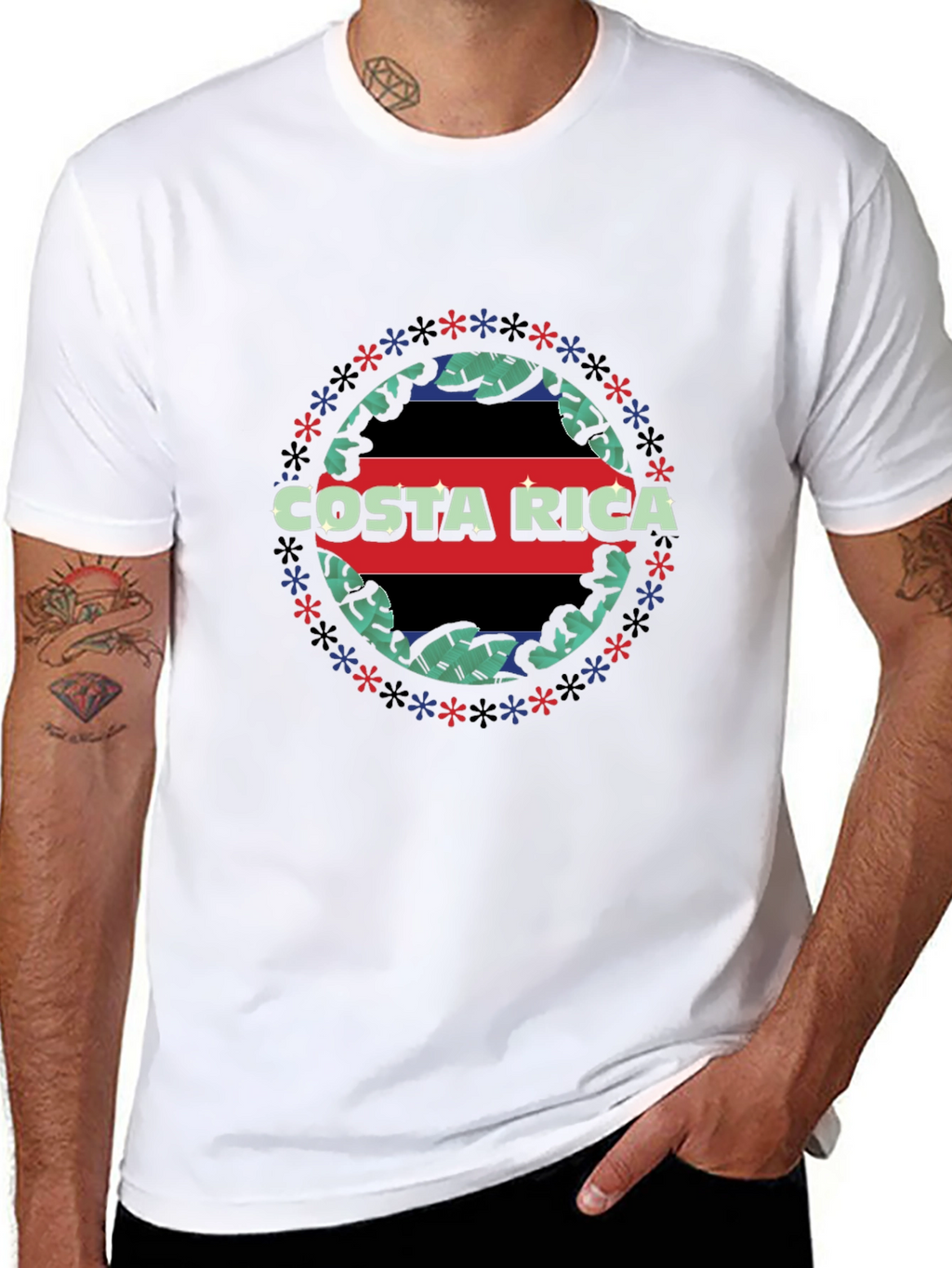 Costa Rica Flag Graphic T-Shirt