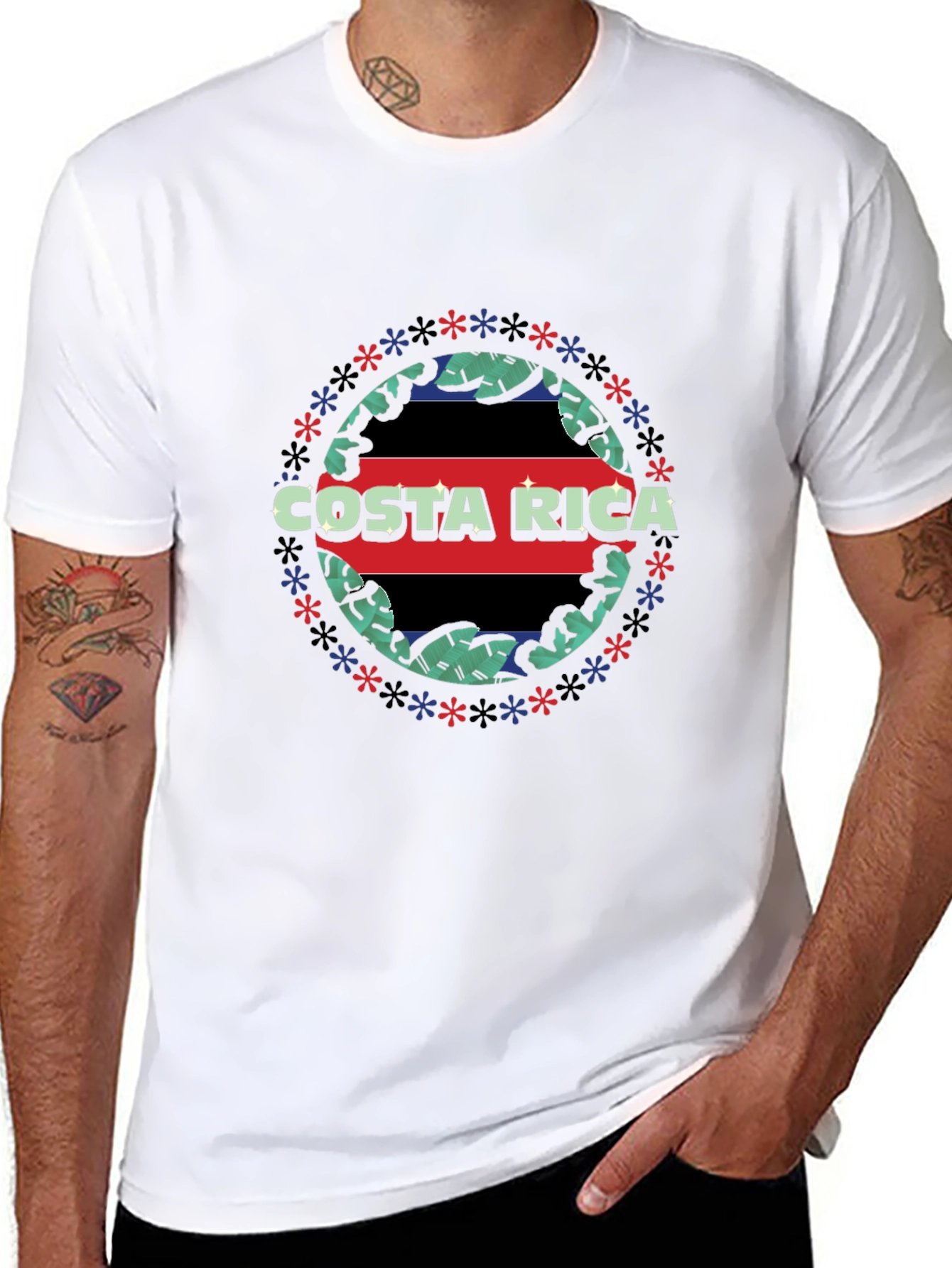 Costa Rica Flag Graphic T-Shirt