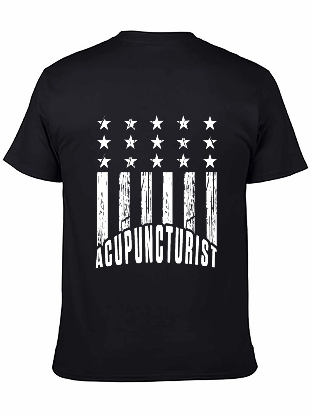Acupuncturist Flag T-Shirt - Black Cotton Tee