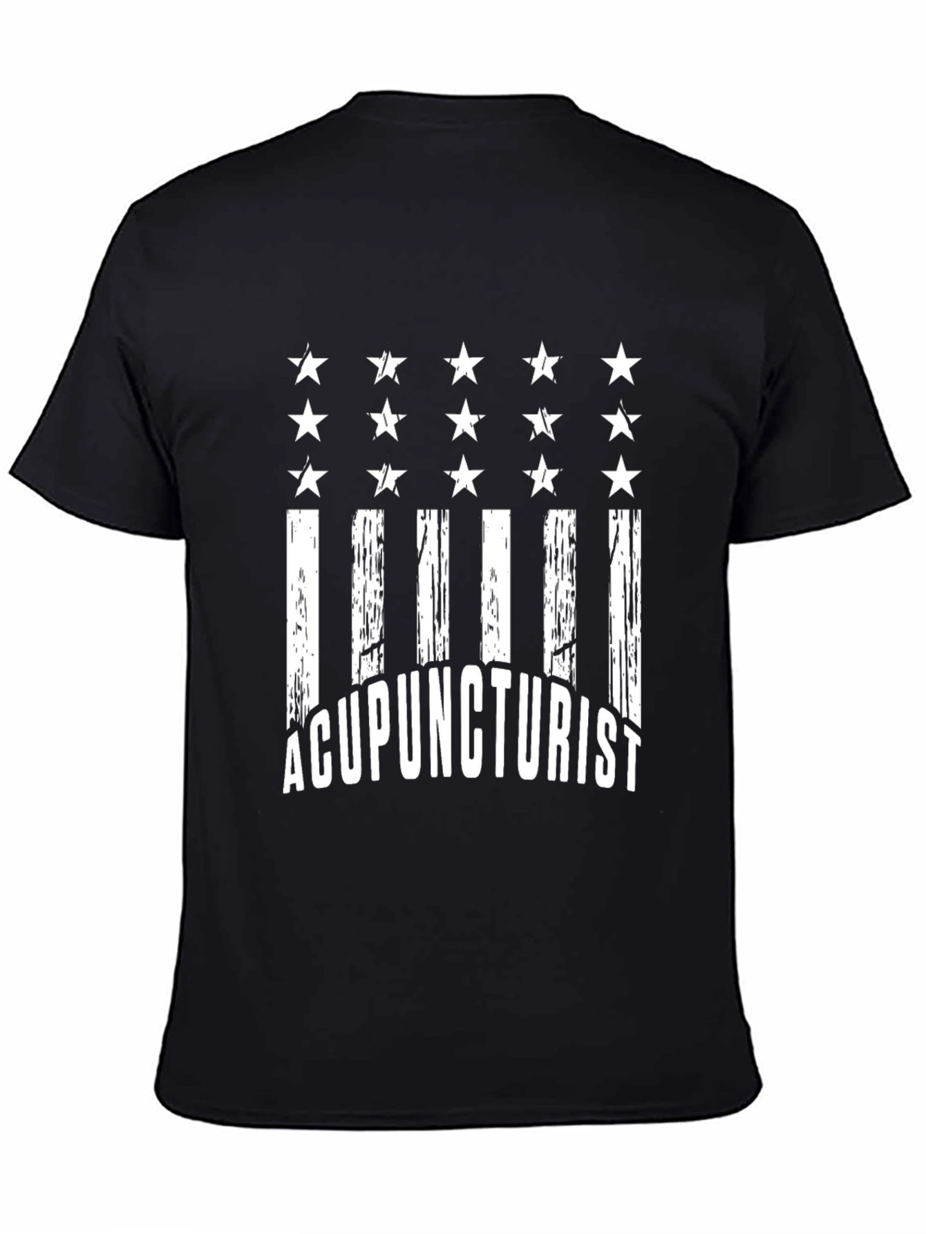 Acupuncturist Flag T-Shirt - Black Cotton Tee