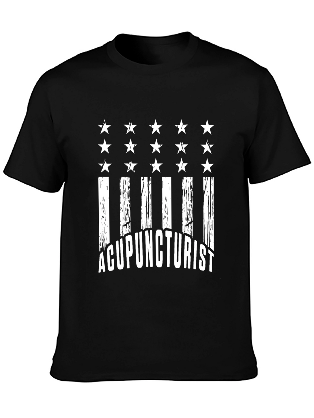 Acupuncturist Flag T-Shirt - Black Cotton Tee