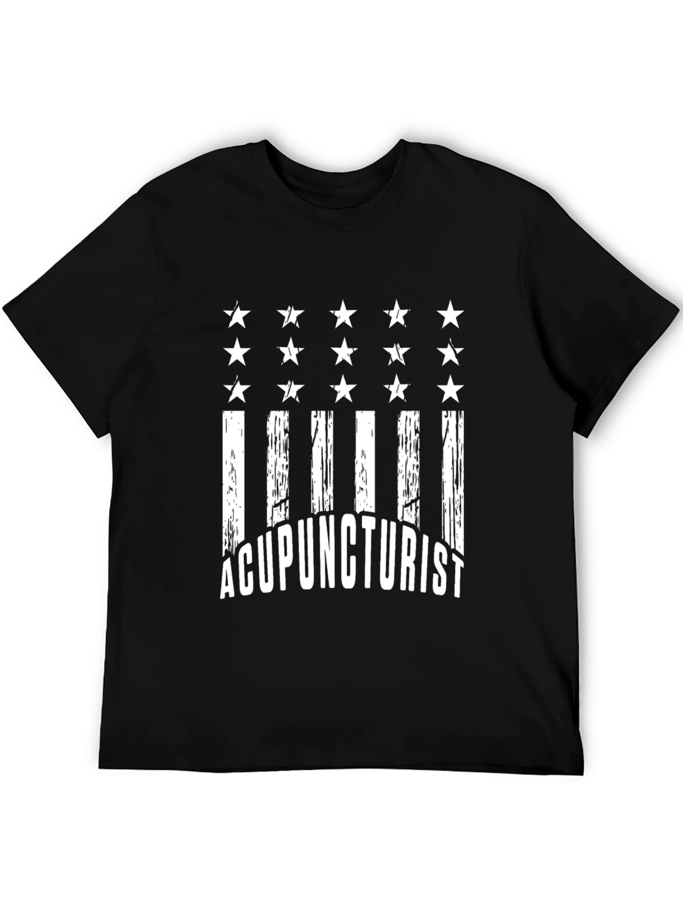Acupuncturist Flag T-Shirt - Black Cotton Tee