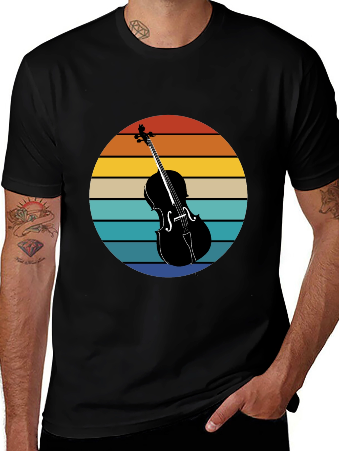 Vintage Sunset Cello Graphic Tee