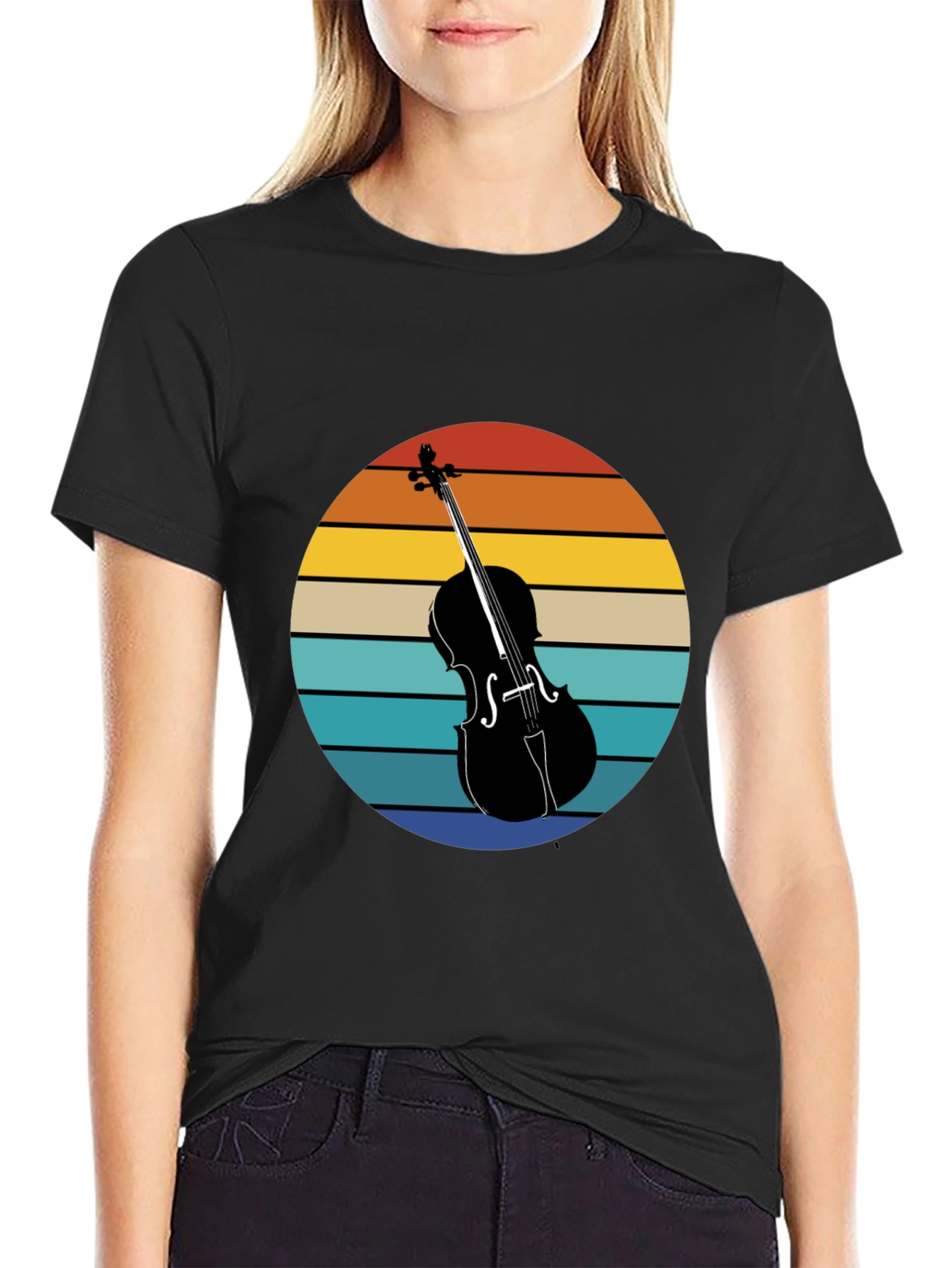 Vintage Sunset Cello Graphic Tee