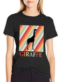 Retro Giraffe Graphic Tee - Classic Comfort