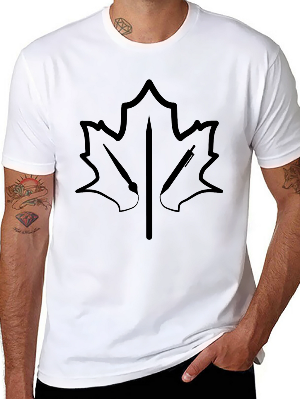 Maple Leaf Artist T-Shirt - Black Cotton Tee