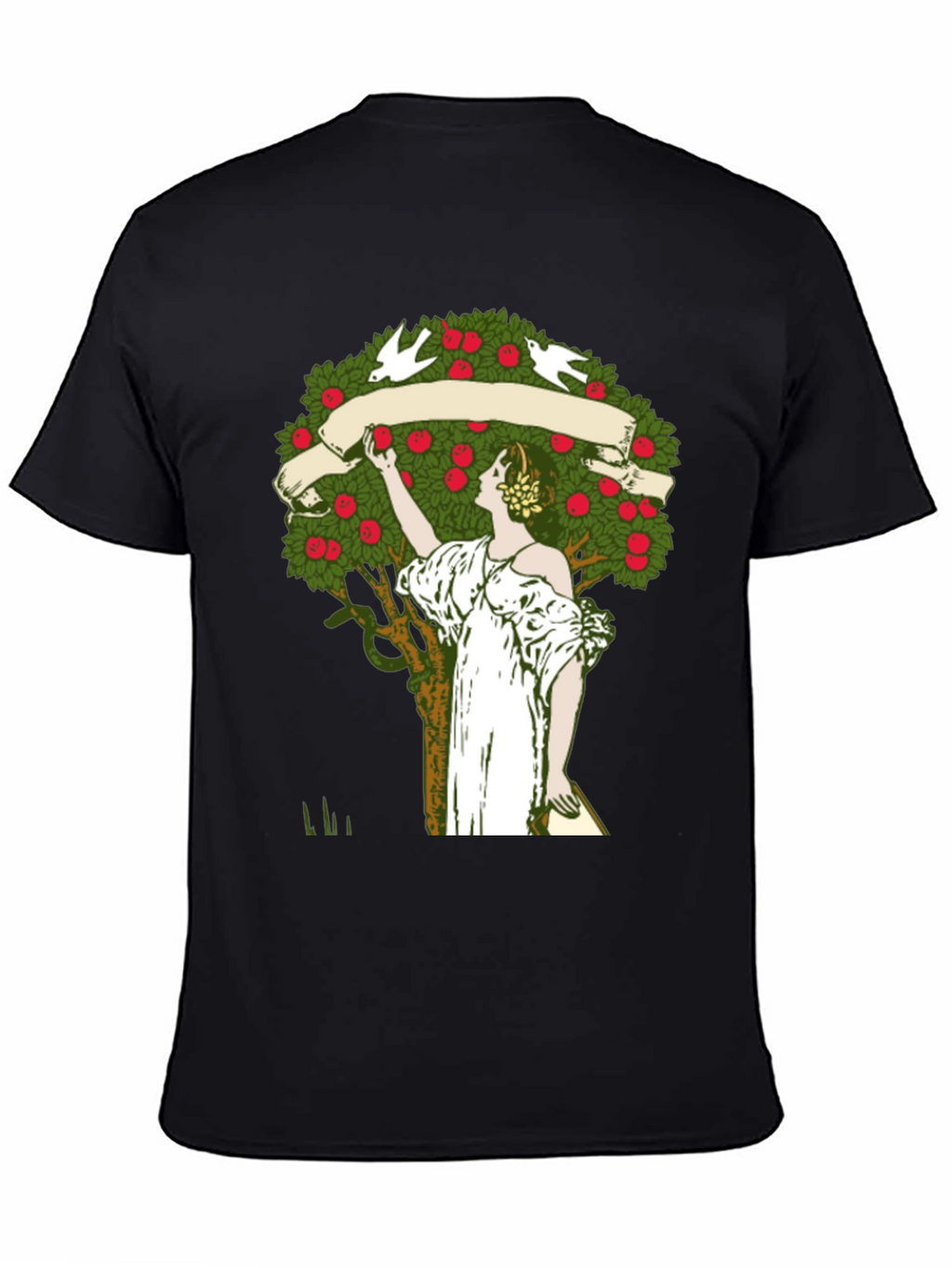 Woman Picking Apples T-Shirt - Nature Art Tee