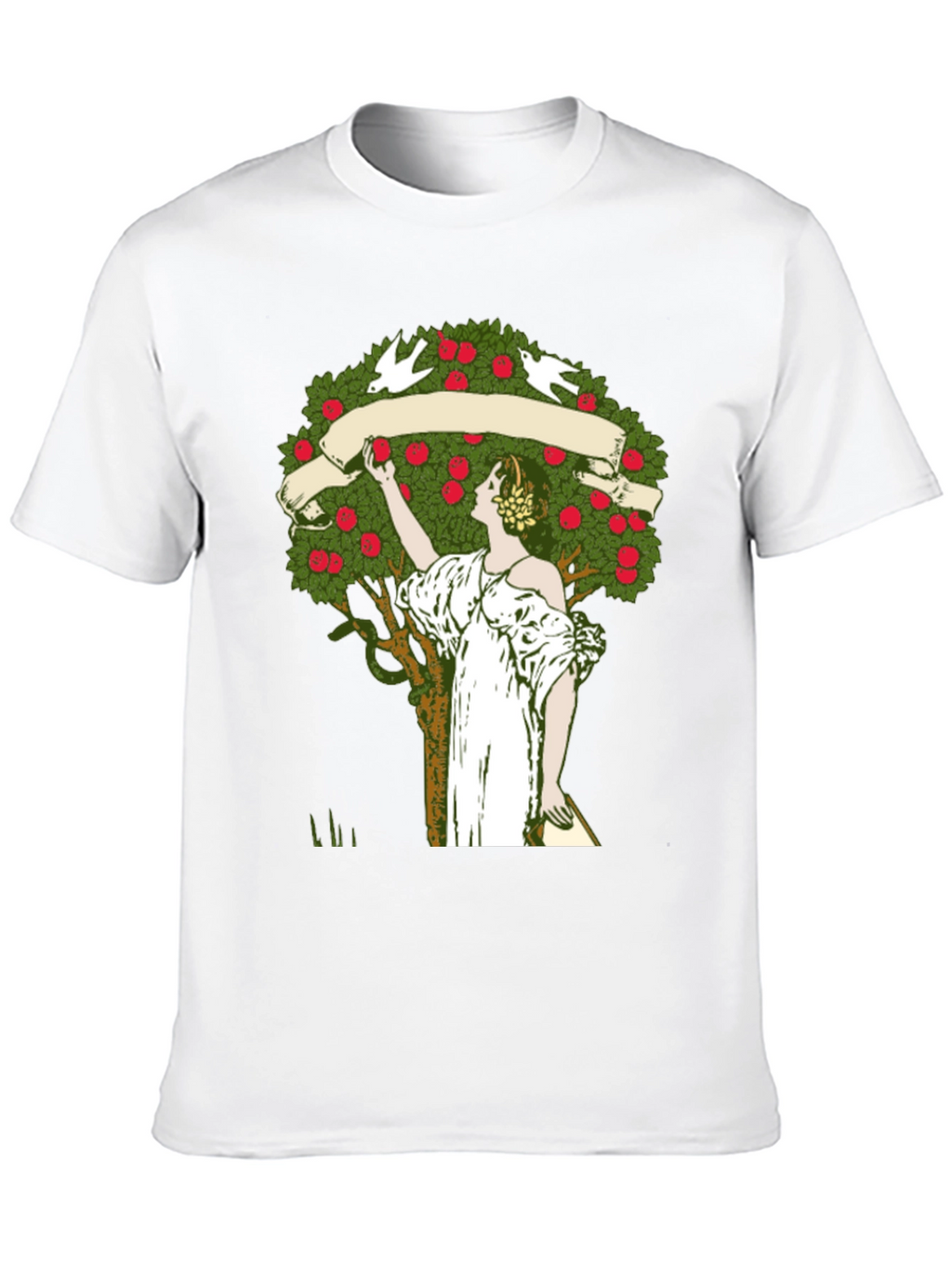 Woman Picking Apples T-Shirt - Nature Art Tee