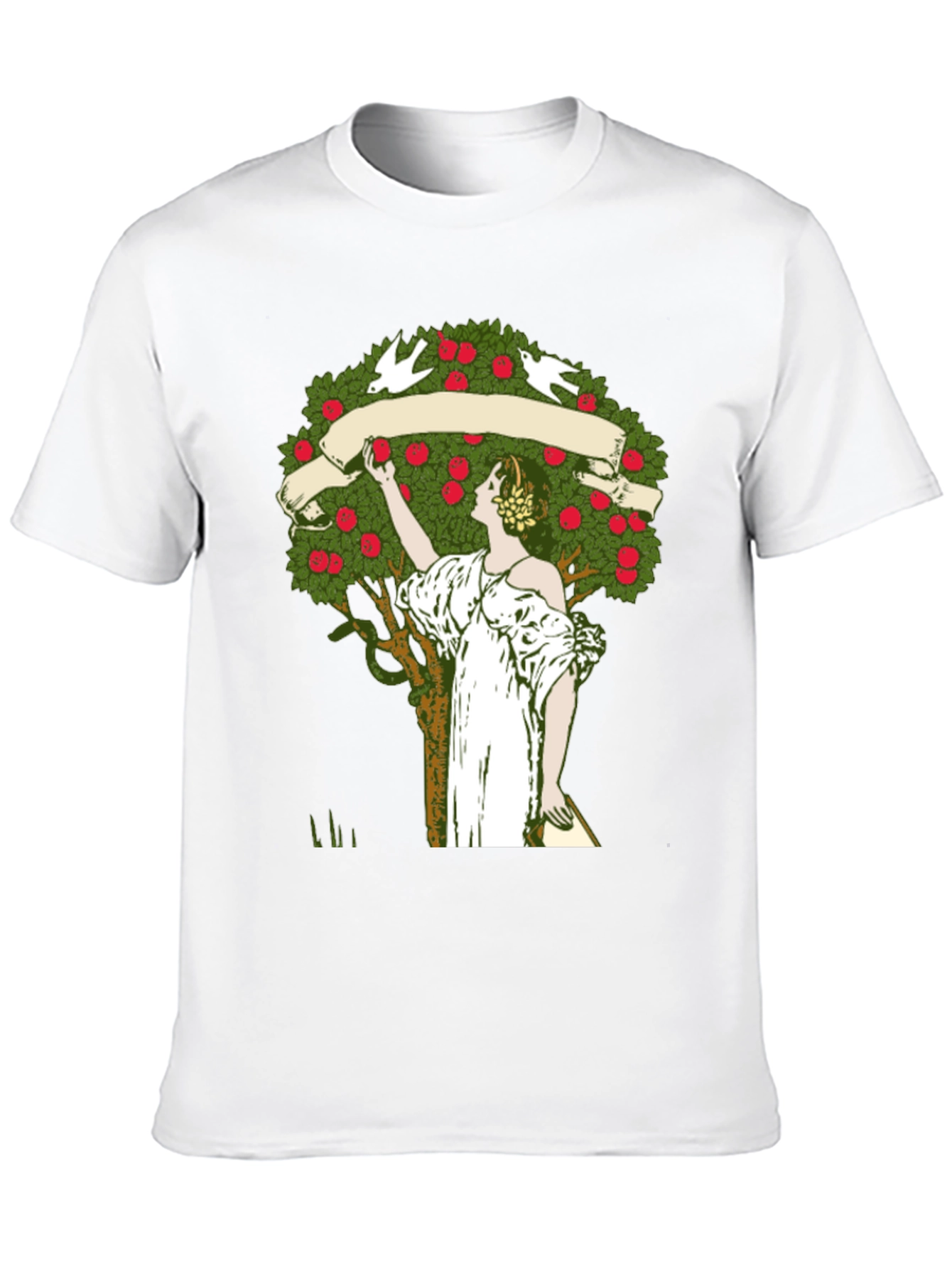Woman Picking Apples T-Shirt - Nature Art Tee