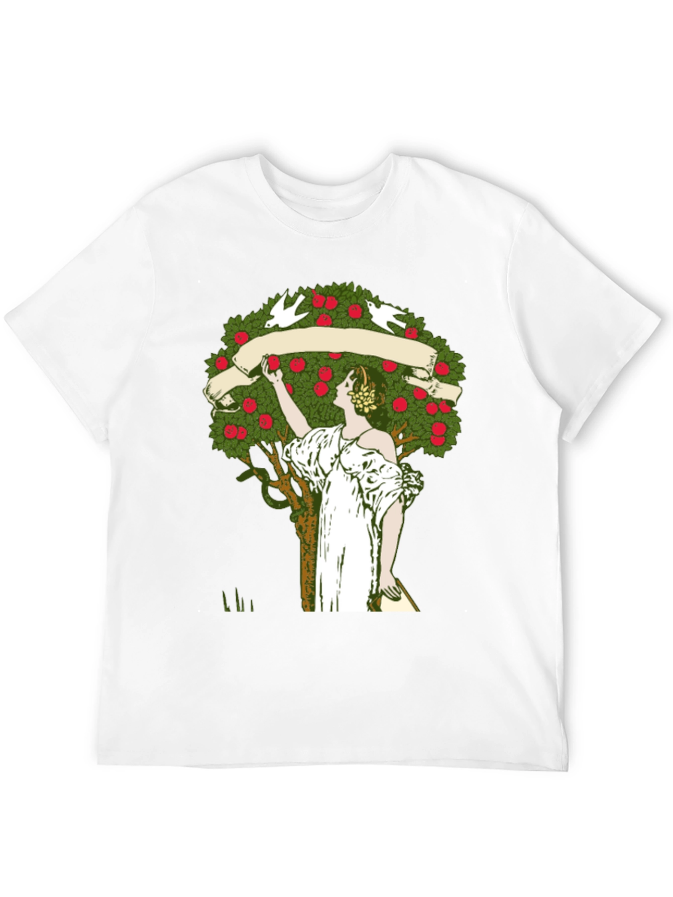 Woman Picking Apples T-Shirt - Nature Art Tee