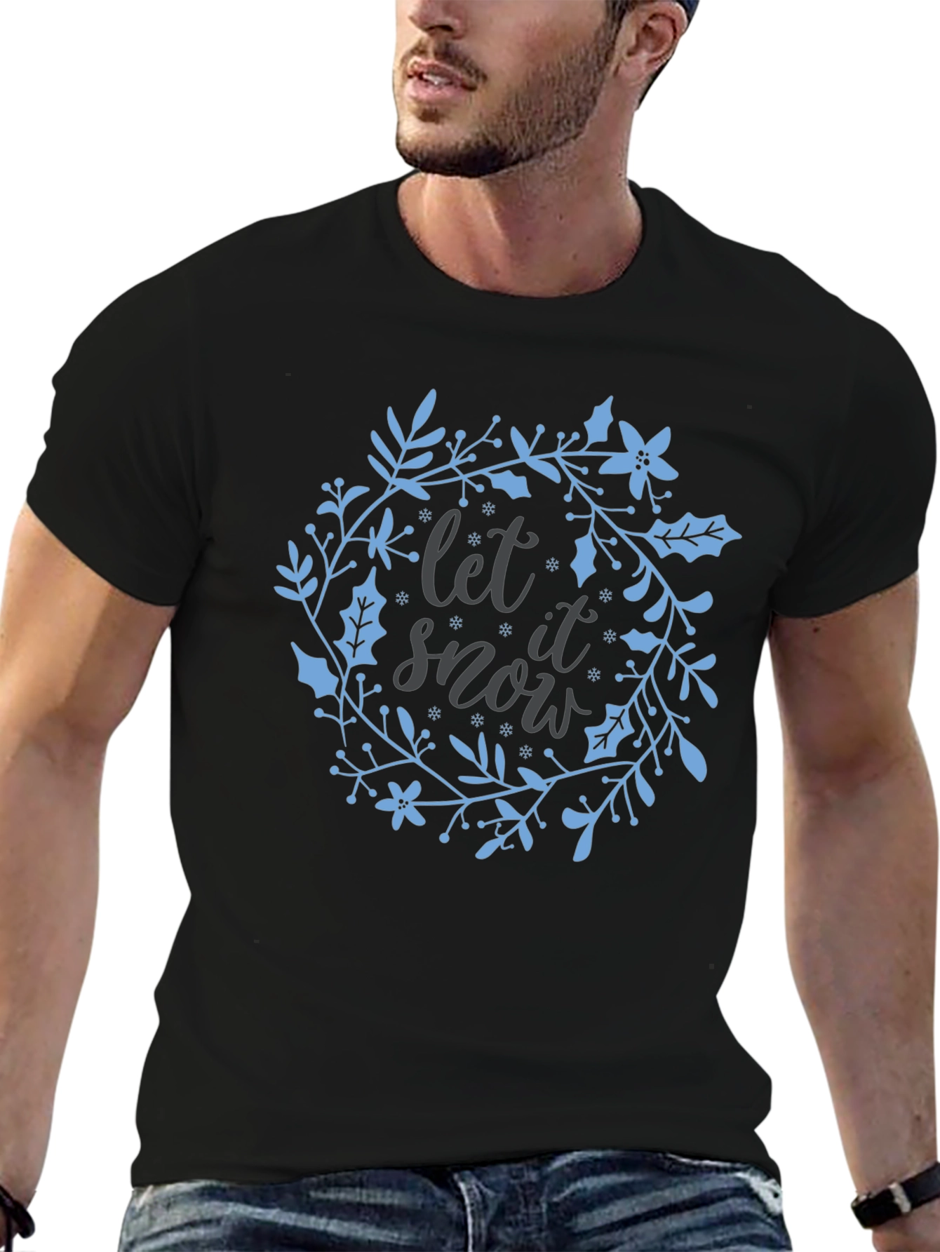 Festive Let it Snow Graphic Tee - Holiday Cheer