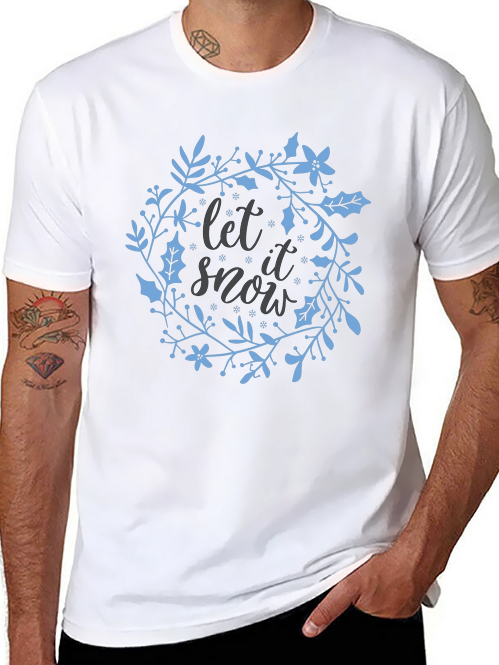 Festive Let it Snow Graphic Tee - Holiday Cheer