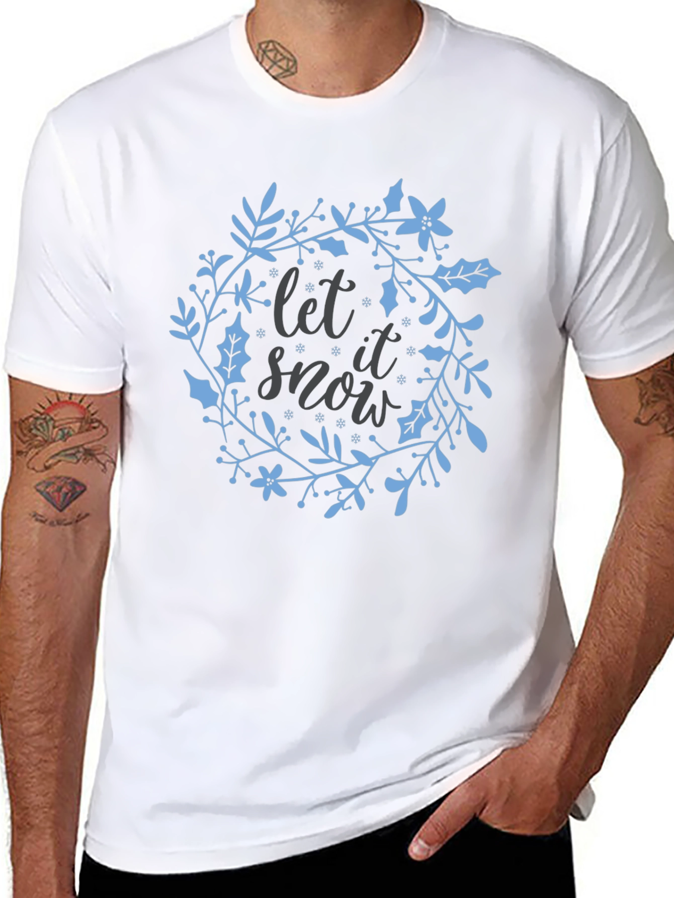 Festive Let it Snow Graphic Tee - Holiday Cheer