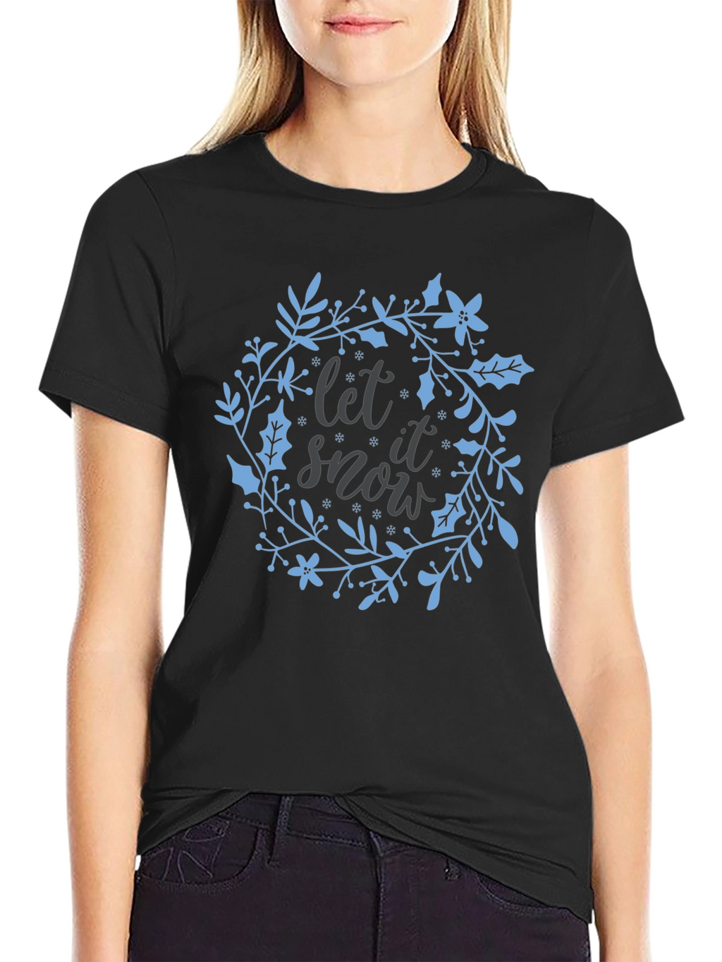 Festive Let it Snow Graphic Tee - Holiday Cheer